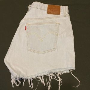 White Denim Levi Shorts